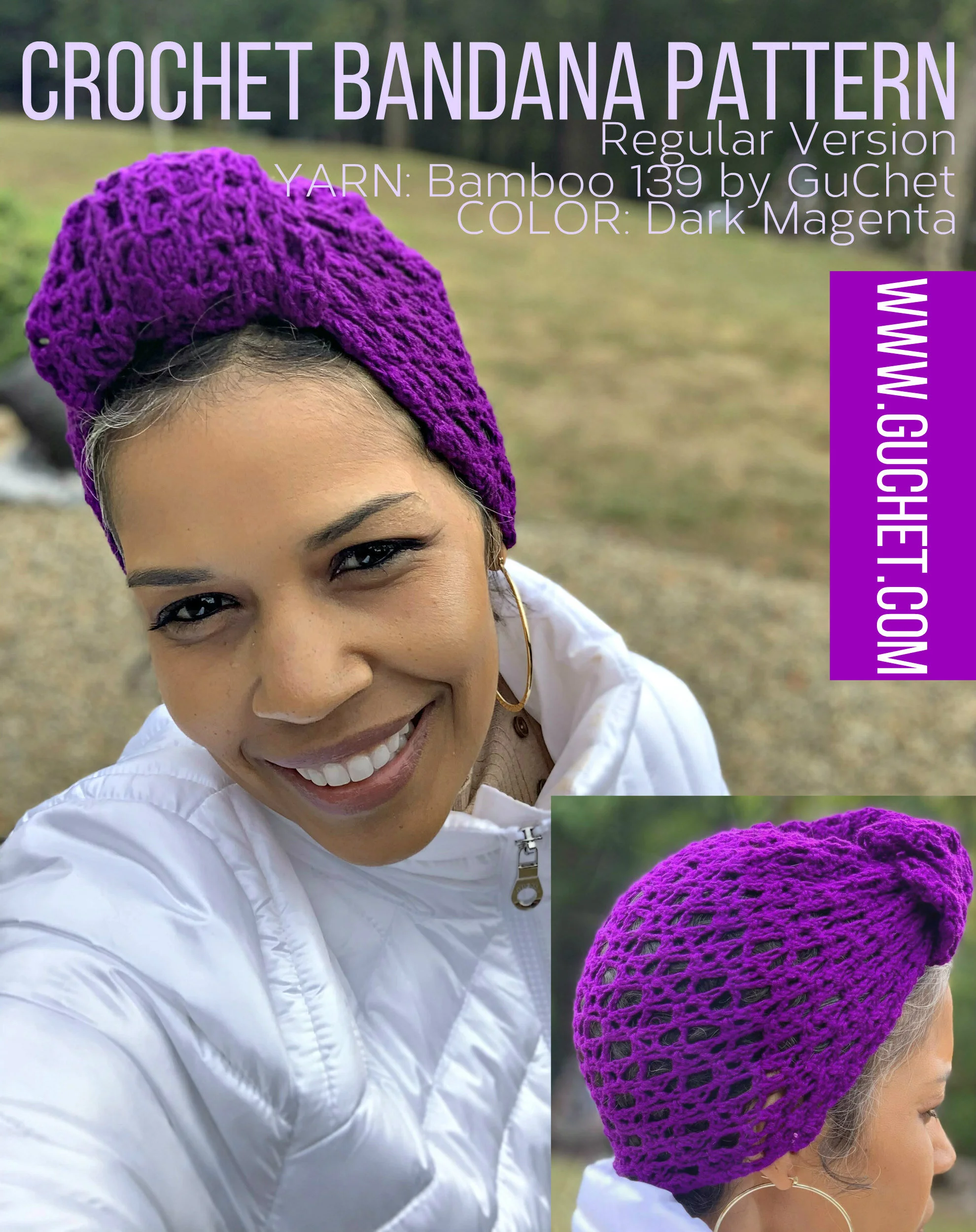 Crochet Bandana Pattern by GuChet (Instant Downloadable Pattern